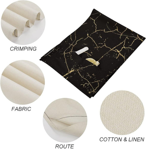 Black Marble Pattern Washing Machine Dryer Top Cover, Dust-Proof Refrigerator Cover with Storage Pockets, Kitchen