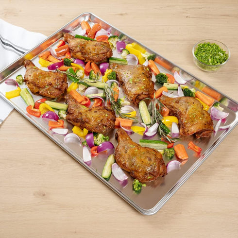 Restaurantware Met Lux 26 x 18 Inch Industrial Baking Pan, Heavy-Duty Full-Size Aluminum Sheet Pan