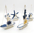 4PCS Sailboat Set, 4.4 6.8 Inch TIHOOD Mini Model Decoration Wooden Miniature Sailing Boat Home Decor Beach Nautical