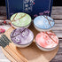 Ceramic Snack Bowl Set of 4 with Chopsticks, Cereal, Rice, Soups, Four Colors: Green, Blue, Pink, Purple, Beautiful Box
