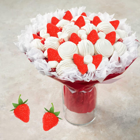 FOIMAS Strawberries,24pcs Artificial Lifelike Faux Strawberries Fruit Simulation for Home Decoration Photography Prop