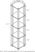 5-Tier FURINNO Turn-S-Tube Corner Square Rack Display Shelf, Walnut/Brown
