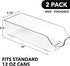 Set 2 Simple Houseware Soda Can Organizer and Dispenser for Refrigerator / Pantry, Clear