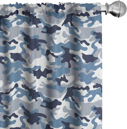 Ambesonne Camouflage Window Curtains, Abstract Soft Colors Pattern Surreal Shapes Design Art, 2-Panel Set - 28" x 63",