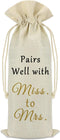 Bride To Be Gifts Wine Bag, Miss to Mrs Bachelorette Bridal Shower Engagement Gifts for Women