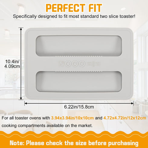 Toaster Cover 2 Slice, 2 Pack Toaster Covers, 6.22x4.09in Silicone Toaster Lid Bread Washable Machine Cover Toaster Oven Cover Kitchen Appliance Covers (Gray)