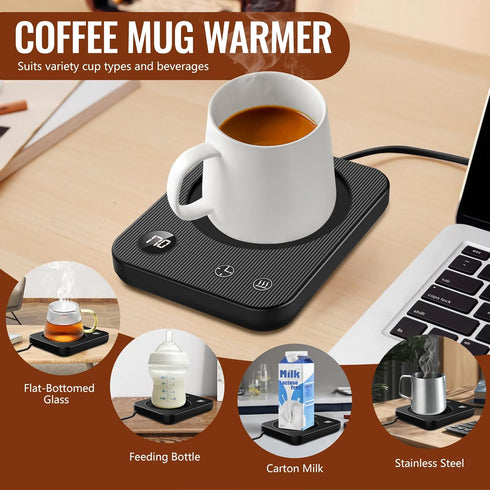 Warmer,3-Temp Settings Mug Coffee Mug Warmer,Automatic Shut Off Coffee Warmer,Mug Warmer for Desk with Anti-Scalding