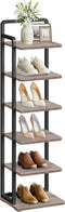 CHOEZON 6-Tier Vertical Shoe Rack, Narrow Shoe Tower, Corner Shoe Storage Organizer,
