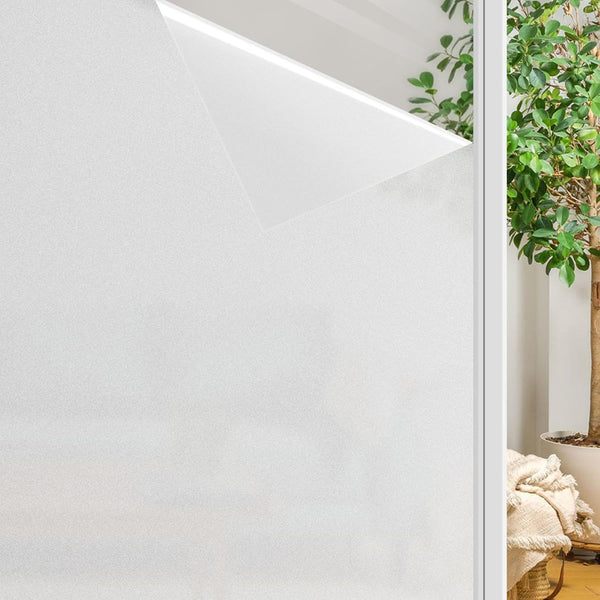 Finnez Window Privacy Film, Frosted Glass Electrostatic Privacy Window Stickers for Home Living Room Bedroom