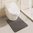 Light Grey Bathroom Toilet Rug, Chenille Non Slip Absorbent Bath Mat, Washable U Shape Contour Bath Rug 20*24"