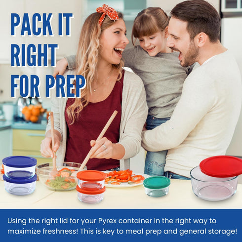 Replacement Lids for Pyrex Containers (2) 1-Cup, (3) 2-Cup, (2) 4-Cup, (2) 7-Cup (Green)