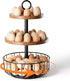 Wolera 3-Tier 360 Rotating Egg Holder with 24+40 Egg Capacity - Rustic Farmhouse