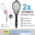 Anaeat 8.5" Silicone Balloon Whisk - Heat Resistant Kitchen Whisks for Whisking, Cooking, Baking (Black)