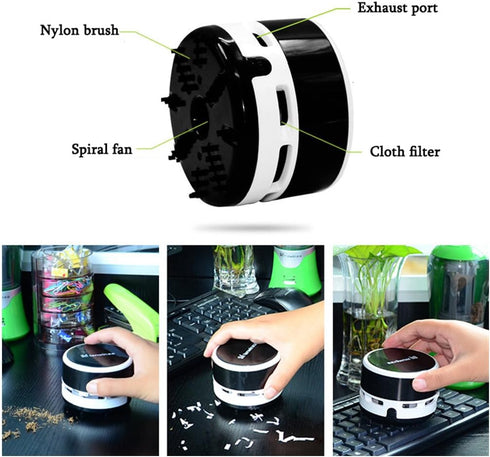 Mini Vacuum Cleaner, Portable Handheld Cordless Crumb Sweeper, Multifunction Cleaning for Home Office Keyboard and Car,