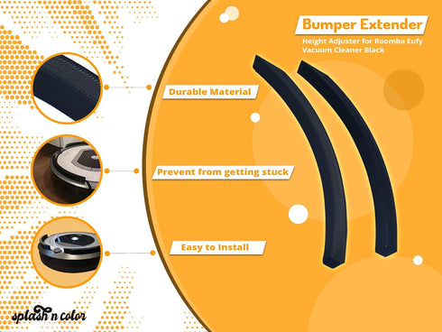 SplashNColor Bumper Guard Height Adjuster for Roomba Eufy Vacuum Cleaner, 2 PCS, Easy to Install, Durable Material