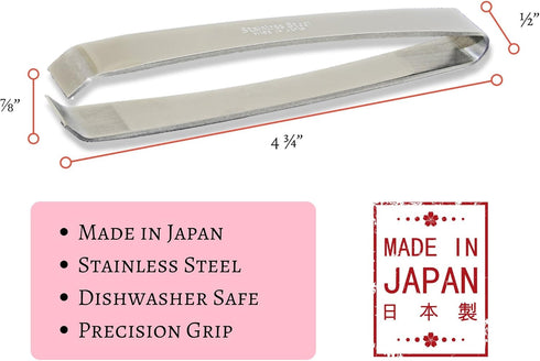 Kwizing Fish Bone Tweezers by RCI GLOBAL, Non-Slip Precision Grip, Stainless Steel Handmade (4 3/4")