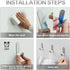 Self Adhesive Towel Hooks, 304 Stainless Steel Heavy Duty Shower Hook for Bathroom, Kitchen, 20 Pack