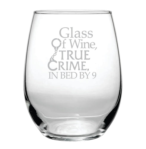 Funny Birthday Wine Glass Gift, 15 oz Glass of Wine, True Crime Theme for Detective Fans, High Quality Women's Gifts