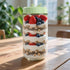24oz 4 SHOWIN Overnight Oats Containers with Lids, Glass Jars with Lids pcs, Light Green, Wide Mouth Mason jars