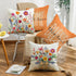 Set of 4 Spring Summer 18x18 Throw Pillow Covers, Floral Farmhouse Cushion Cases for Outdoor Home Decor Sofa Couch