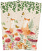 Mushroom Fox Kitchen Towels, Absorbent Microfiber Dish Towels with Eucalyptus Botanical Flower Leaves Herbs (2-PC)