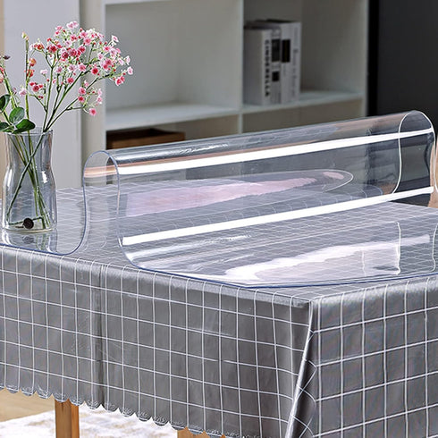 36 60 Inch, 1.5 mm VEVOR Plastic Table Cover x Thick Clear Table Protector, Rectangle Clear Desk Mat, Waterproof & Easy