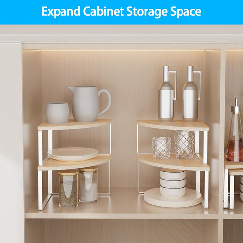 Countertop Set 2 Counter Corner Shelf Organizer - of Corner Shelves for Kitchen Cabinet Organizer, Spice Rack