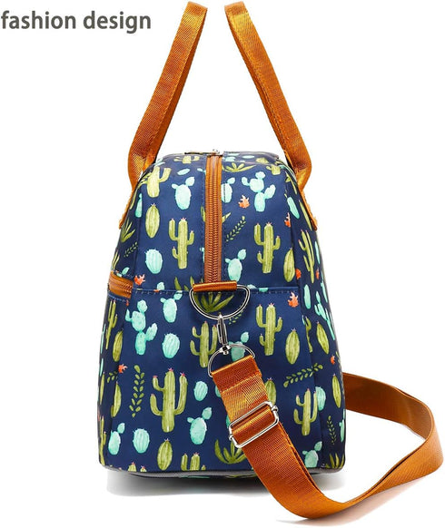 FlowFly Large Insulated Lunch Bag with Shoulder Strap for Men, Women, Kids, Reusable Tote, Freezable Meal Prep
