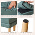 16.34" 12.4" W12.6" UHBD041GR YMYNY Small Footstool Ottoman, Faux Leather Footrest with Sponge Padded Seat, Step Stool