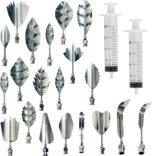 3D Pudding-Nozzle Stainless Steel Flowers Leaves Jelly-Art-Tools Cake Needles Gelatin Tools (AH)