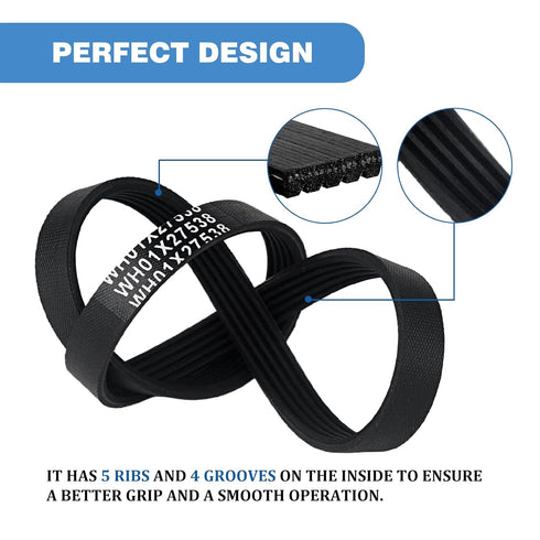 Washer Drive Belt WH01X27538 Compatible with GE, Hotpoint Clothes Washing Machine Replacement AP6328256, 4587903,