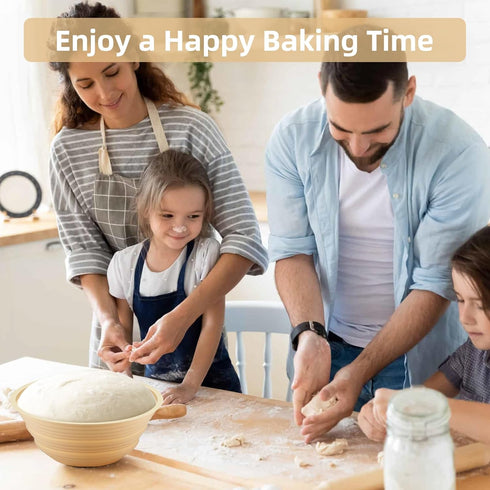 Silicone Banneton Basket, Proofing Basket for Bread Baking, 2 Round Silicone Bannetons & 1 Cloth Cover Set