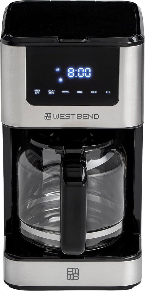 West Bend Drip Coffee Maker Brews Hot or Iced, Programmable with Brew