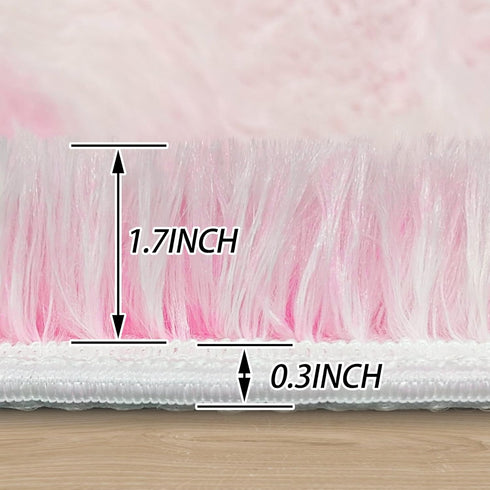 5 ft Pink Fluffy Round Rugs for Girls Bedroom,Plush Circle Area Rugs for Living Room Cute Shaggy Circular Carpet Furry