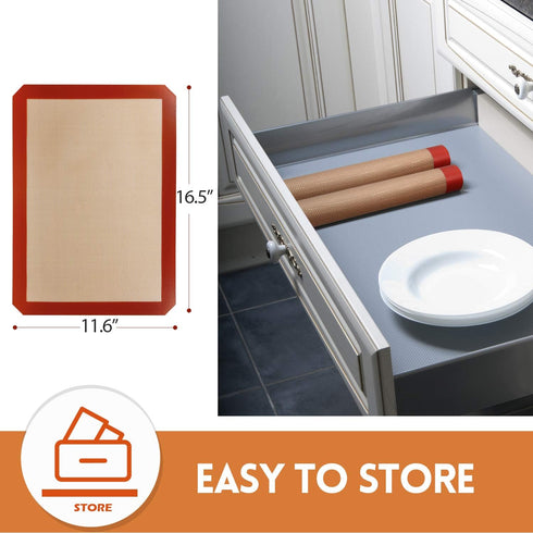 STATINT Premium Food Safe Non-Stick Silicone Baking Mat, Pack of 2, 16.5" x 11.6" for Cookie Oven Reusable