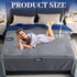 80" 60", 3-Layer Tisancy Love Waterproof Bed Blanket - Twin Size, x Navy Blue & Gray, Flannel with Storage Bag