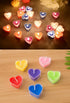 Heart-Shaped Tealight Candles, 12PCS Multicolor Love Romantic Unscented Candle with 100PCS Silk Rose Petals for