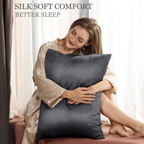 Adubor Silk Pillowcase, Mulberry Silk Pillow Case, 23 Momme 6A Grade Fibers, 900 Thread Count, Standard 20''×26'',
