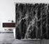 LB Black Marble Shower Curtain - Abstract Natural Black Grey Marble Bathroom Curtain 72x72 inch Waterproof