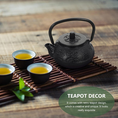 Luxshiny Cast Iron Teapot - Mini Iron Teapot, Chinese Kung Fu Teapot for Office, Home, Tea House, Stove Kettle, Chinese