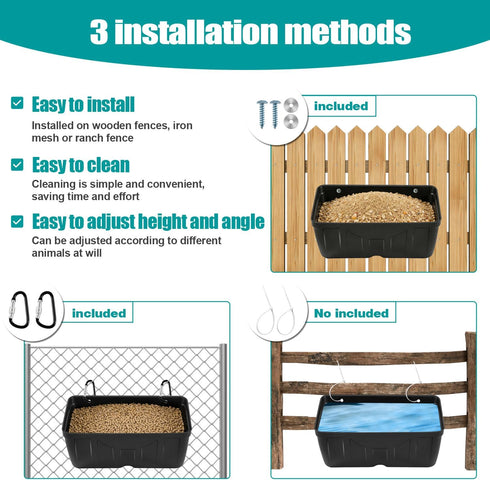 Bi fujian Feeders,5 Quart*2 Pack,Feeder Chicken Feeder Waterer,Hanging Goat Trough for Sheep Duck Poultry Dog, Fence