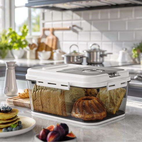 Countertop, Olimingse Bread Box For Kitchen Airtight Bread Storage Container, Time Recording Bread Keeper