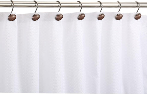 CHICTIE Bronze Shower Curtain Hooks Rings - Oil Rubbed Metal Rust Resistant Decorative Shower Curtain Hooks, Set of 12