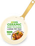 NutriChef 12-Inch Professional Ceramic Frying Pan, Large Skillet with Golden Titanium Handle, Non-Stick Coating