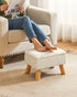 UHBD042W YMYNY Storage Ottoman, Small Foot Stool Ottoman with Storage, Foot Rest with Padded Seat, Teddy Velvet, Sturdy