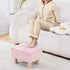 Wimarsbon Ottoman,Modern Footrest with Soft Padded Seat,Teddy Velvet Foot Stool with Wood Legs,Small Square Pouf
