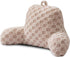 A Nice Night Faux Fur Reading Pillow,Checkered Fluffy Grid Plaid,Bed Wedge Pillow