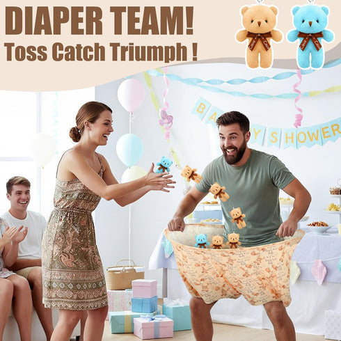 VioraWhite 22 Pcs Funny Bear Baby Shower Diapers Games Activities Fun Bridal Shower Games How Many Plushies Can You