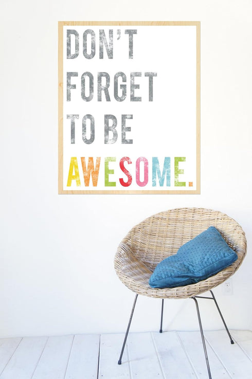 Children's Wall Art Print, Don't Forget to Be Awesome, 11x14, Kid's Room Decor