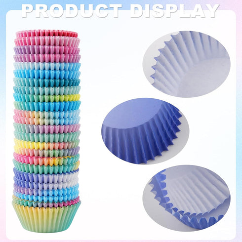 600 Pack Cupcake Liners, Standard Size Muffin Liners for Wedding, Birthday, Pride Party, Candy Cake Decorations